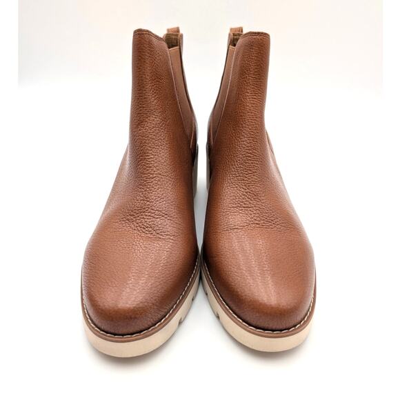 Vionic Aliso Wedge Chelsea Leather Ankle Boots Women's Brown Size US12 EU43 - Picture 2 of 12